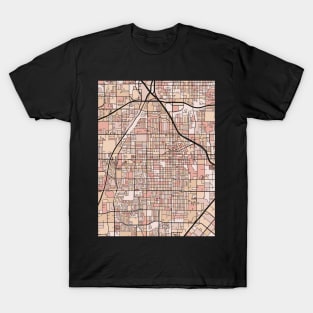 Santa Ana Map Pattern in Soft Pink Pastels T-Shirt